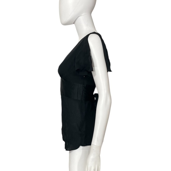 EXPRESS Black Belted Short Sleeve Top Size XS - Picture 5 of 8